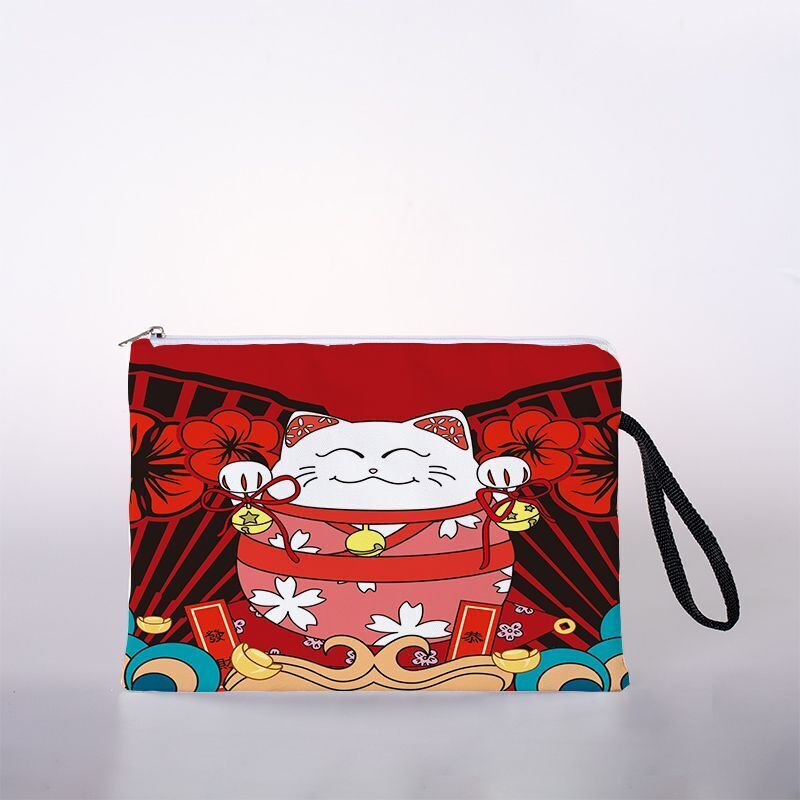 Cosmetic Bag Digital Printing Traveling Storage Purse Zipper Jacquard Pouch 1 PC