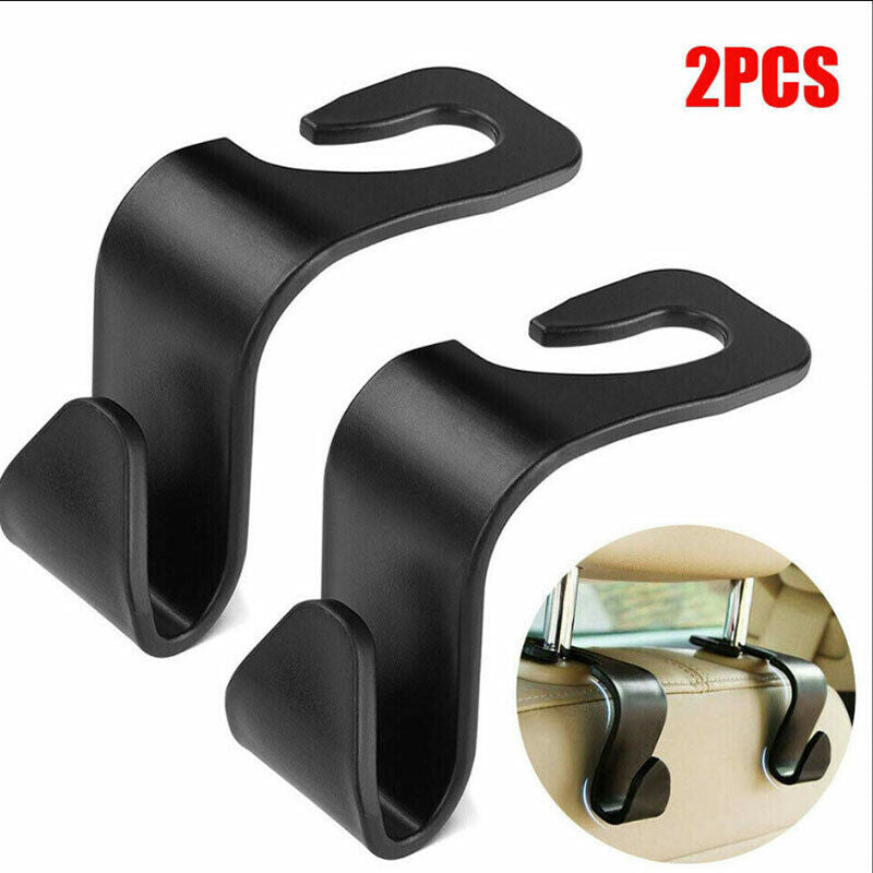 2x Black Car Seat Hook Purse Bag Hanger Bag Organizer Holder Clip Accessories-ca