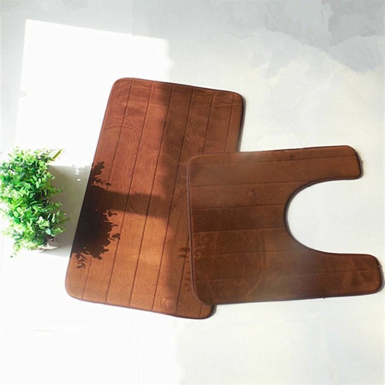 3Pcs/Set Memory Foam Bath Mat Modern Floor Anti-Slip Bathroom Rug Kitchen Carpet