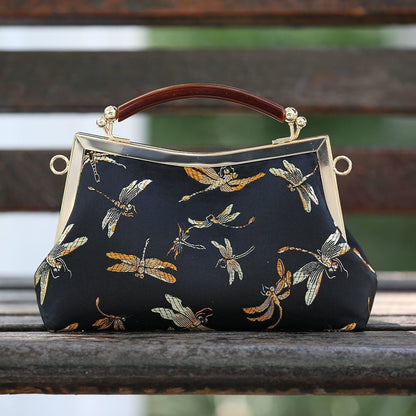 Vintage Lock Shell Bag Handbag Purse Handmade Chain Women Shoulder Crossbody Bag