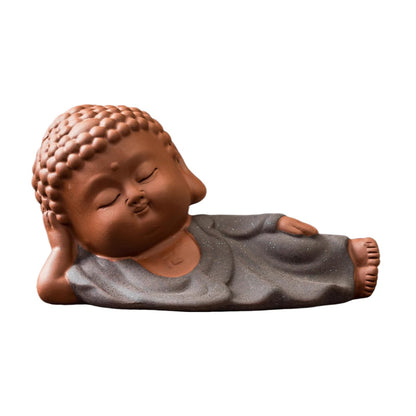 Buddha Statue Purple Sands Tea Pet 10cm 3.9in Kung Fu Tea Set Table Tea Play
