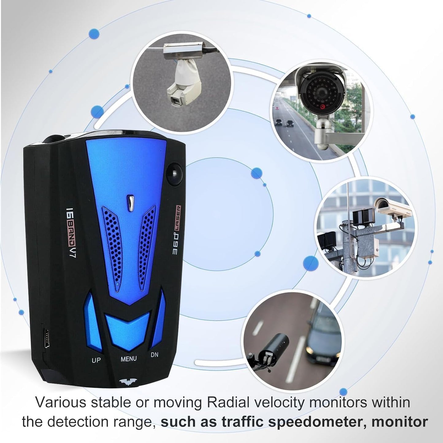 360 Degree Car 16 Band V7 GPS Speed Safety Radar Detector Voice Alert Laser Lot