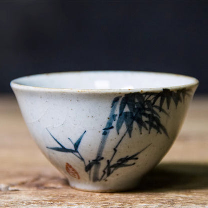 Ceramic Tea Cup, Chinese Handmade Retro Tea Cup, Kung Fu Tea Set, Master Cup