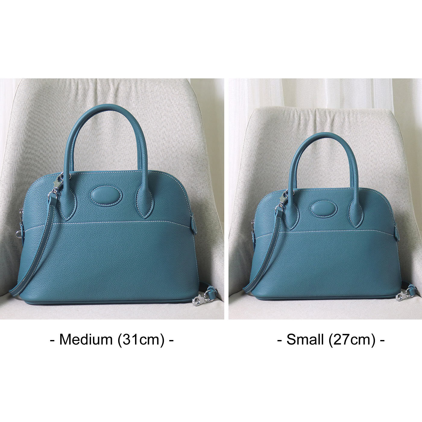 18/27/31 Real Leather Bowling Tote Purse Handbag Shoulder Bag Fashion Crossbody
