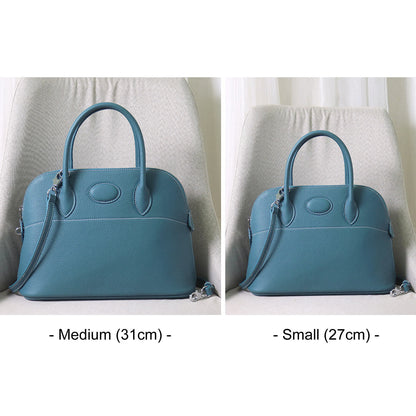 18/27/31 Real Leather Bowling Tote Purse Handbag Shoulder Bag Fashion Crossbody