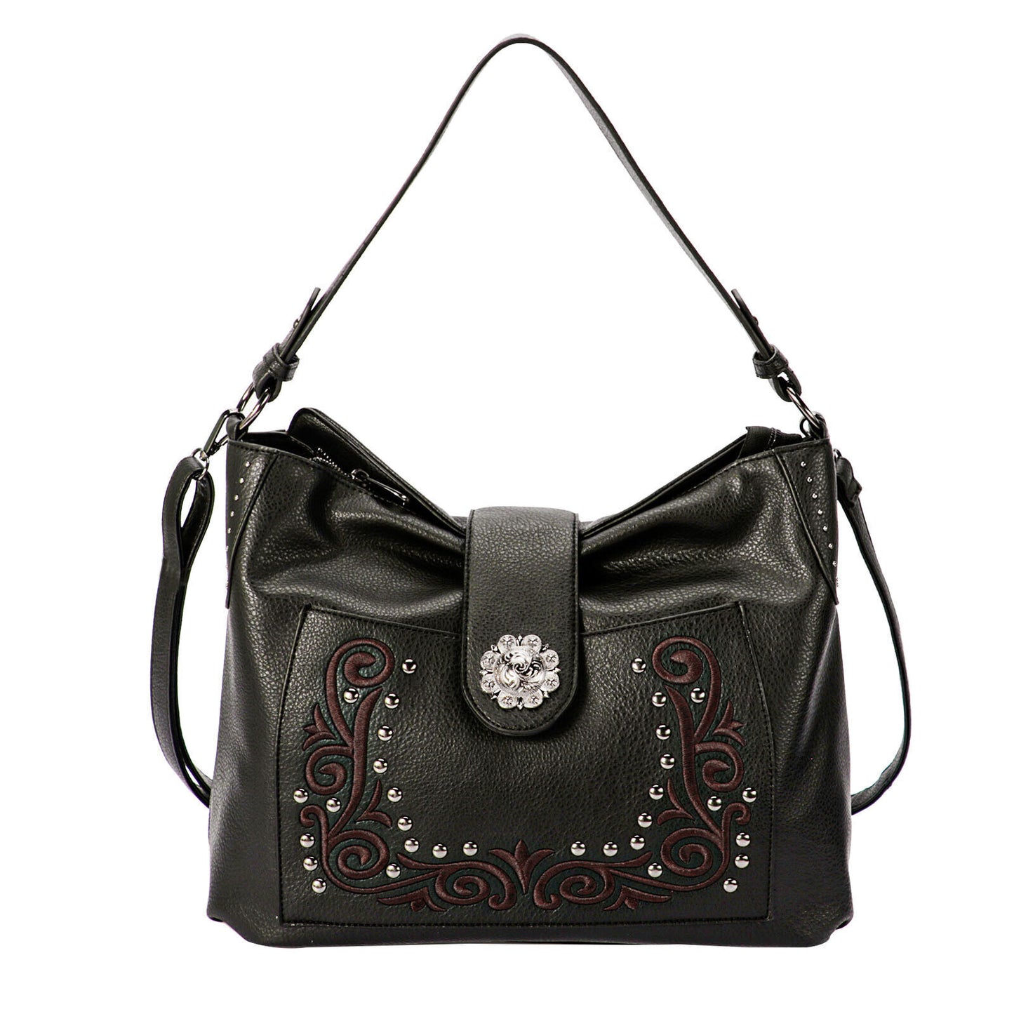 Celela Designer Handbag Women Handbag Bag Embroidered Pattern Studs Hobo Purse