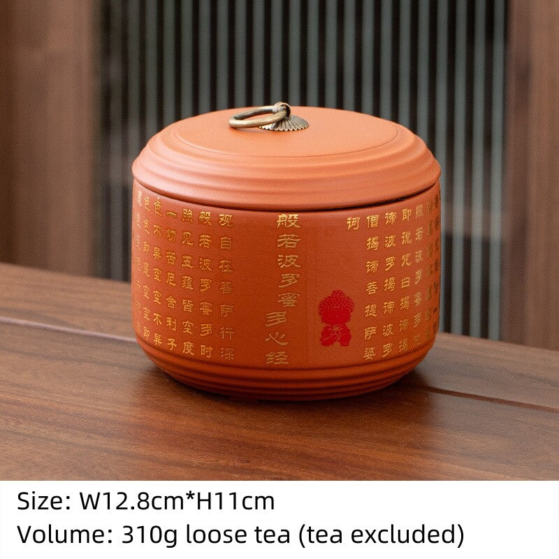 Sealed Tea Canister With Lid Small Yixing Zisha Purple Clay Jar For Loose Tea