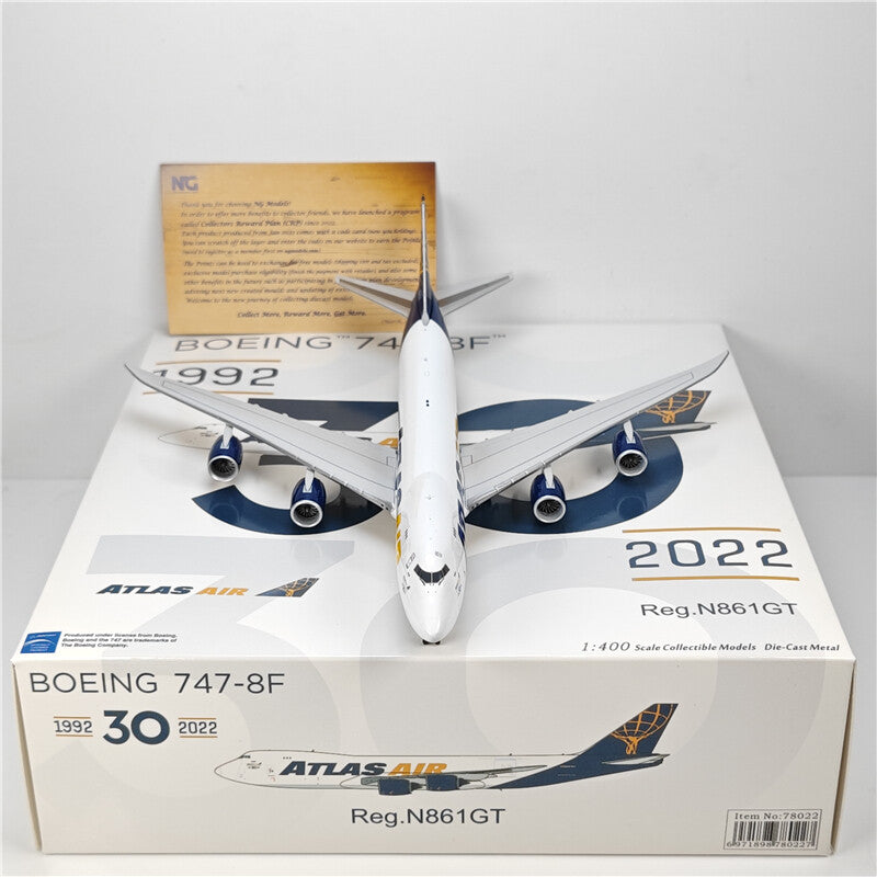 1:400 NG Model ATLAS AIR BOEING B747-8F Airplane Plane Diecast Aircraft Model