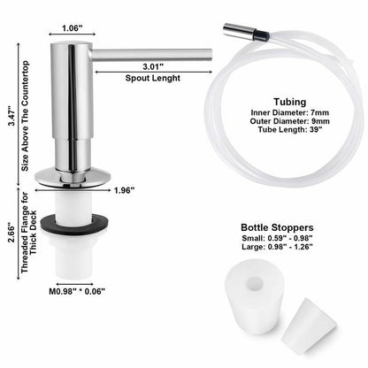 Brass Soap Dispenser Extension Tube Kit Bottle Replacement Kitchen Sink Metal 1p