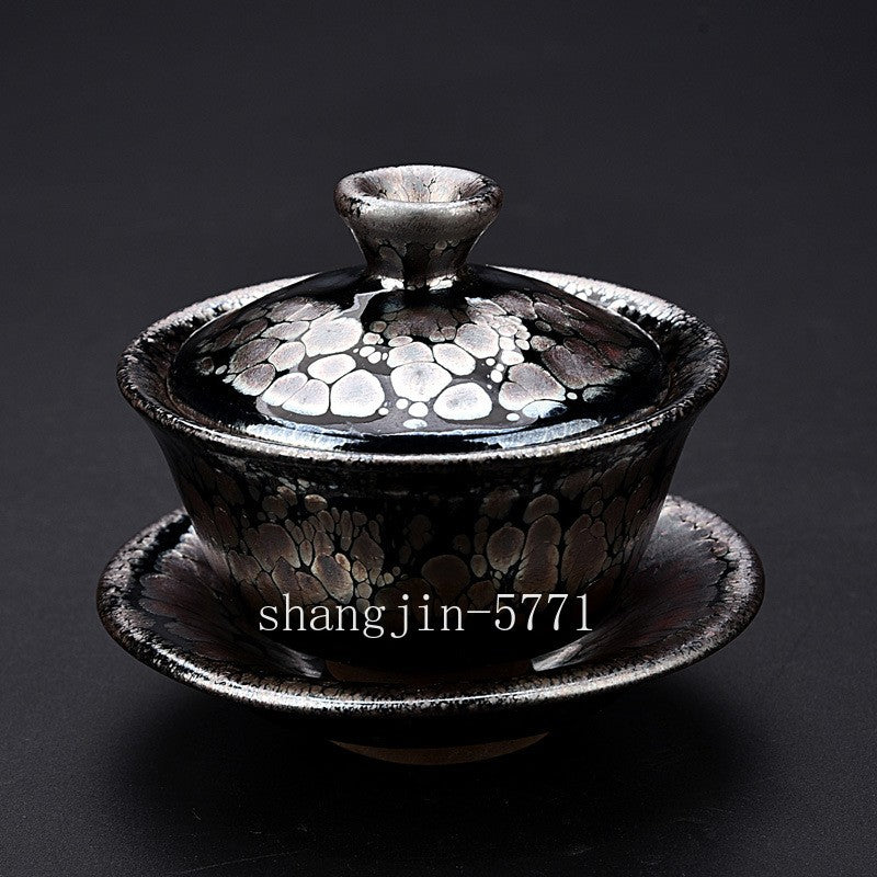 Chinese Jianzhan Tea Pot of Popular Tenmoku Tea Bowl Gaiwan Oil Droplets Tea Cup