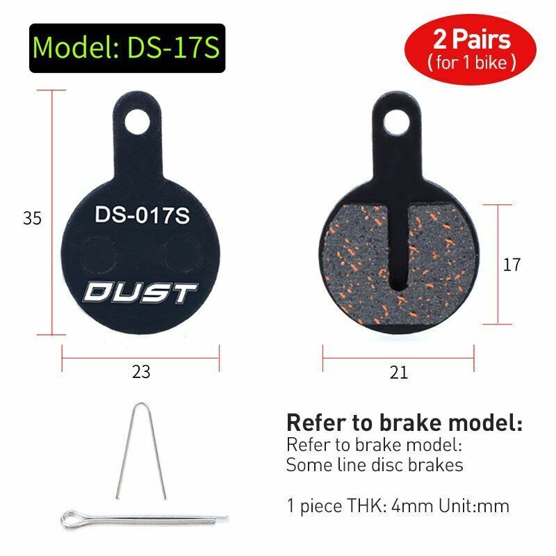 Bicycle Disc Brake Pad 2 pairs (4 pcs) Bike Hydraulic Semi-Metallic Cycling SRAM