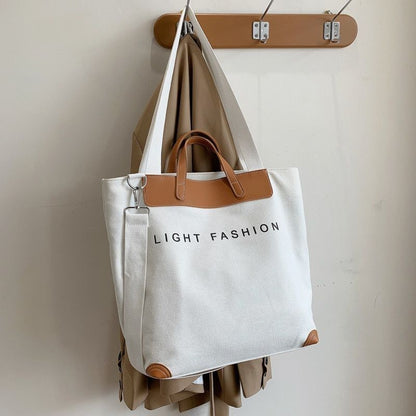 Canvas Handbag Shoulder Crossbody Bag Large Leather Shopper Bag 41*35*17CM Pouch