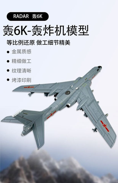 1:68 52CM H-6K Strategic Bomber Fighter Plane Diecast Military Aircraft Model