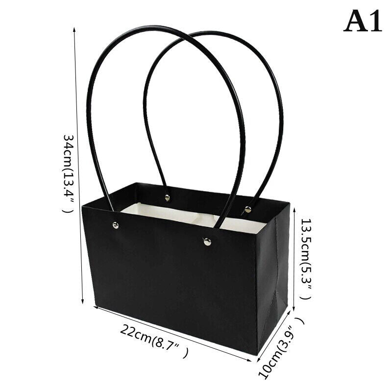 Portable Flower Box Waterproof Paper Handy Bag Kraft Handbag Party Gift Box