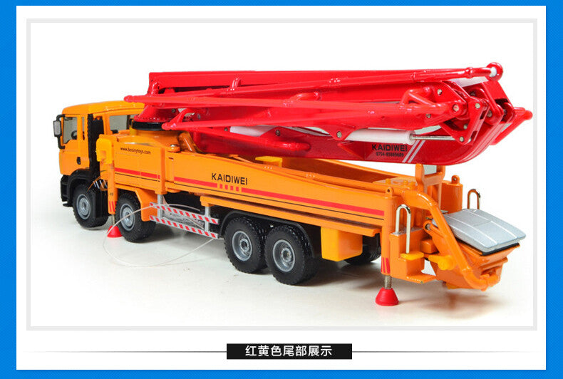 1:55 KDW Concrete Pump Truck Construction Machine Equipment Diecast Model