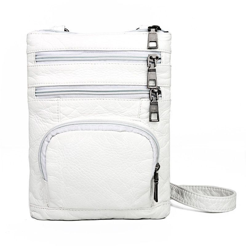 Crossbody Bags Vintage Messenger Bags Multi-pocket Purse Shoulder Bags Leather
