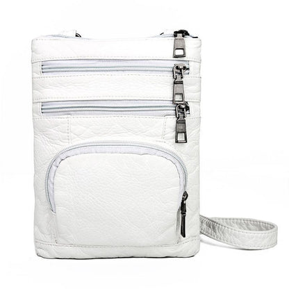 Crossbody Bags Vintage Messenger Bags Multi-pocket Purse Shoulder Bags Leather