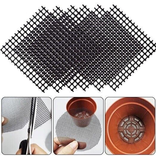 Flower Pot Hole Mesh Pad 50Pcs Glass Fiber Plants Bonsai Bottom Grid Mat 10x10cm