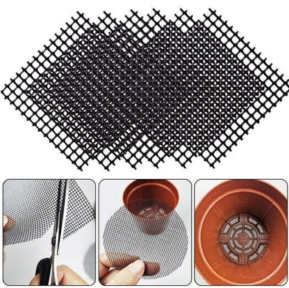 Flower Pot Hole Mesh Pad 50Pcs Glass Fiber Plants Bonsai Bottom Grid Mat 10x10cm