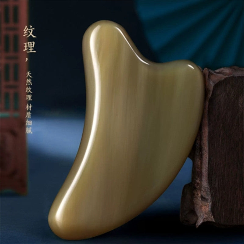Natural White Buffalo Horn Gua Sha 刮痧 Board Beauty Health Massager Tools Gifts