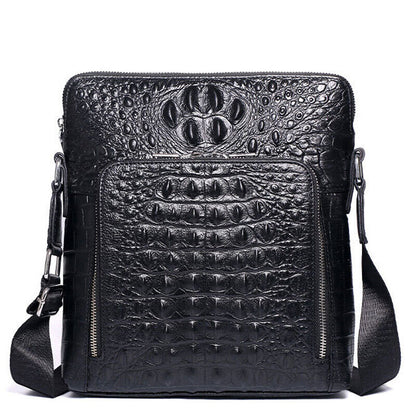 100% Cow Leather Crocodile Embossed 10" Men's Business Shoulder/Messenger bags