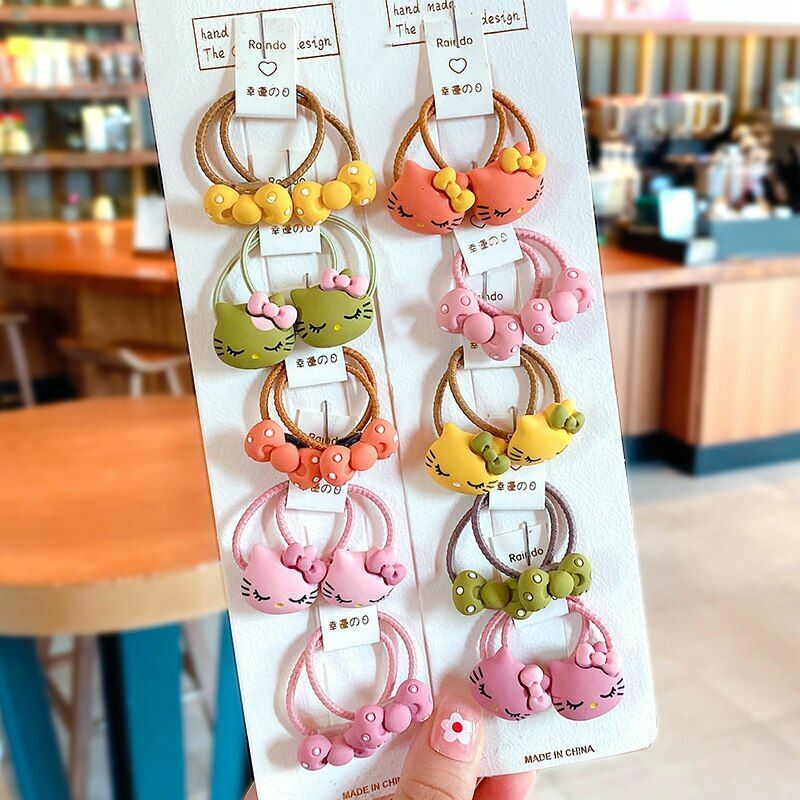Hair Bands 10/20 Pcs/Bag Shiny Flowers Baby Scrunchies Rubber Kids Accessories