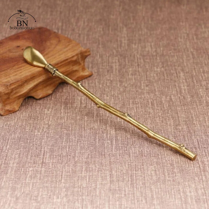 Brass Copper Dinnerware Set Spoon Tea Spoon Dessert Coffee Ice Cream Spoons