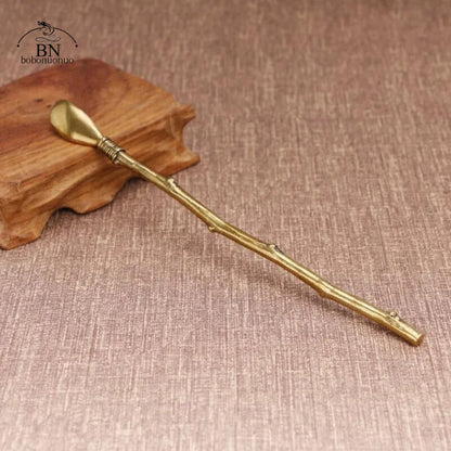 Brass Copper Dinnerware Set Spoon Tea Spoon Dessert Coffee Ice Cream Spoons