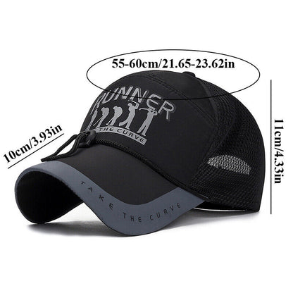 Men Printed Baseball Cap Wind-proof Hat Fishing Hat Neutral Long-brimmed Sun Hat