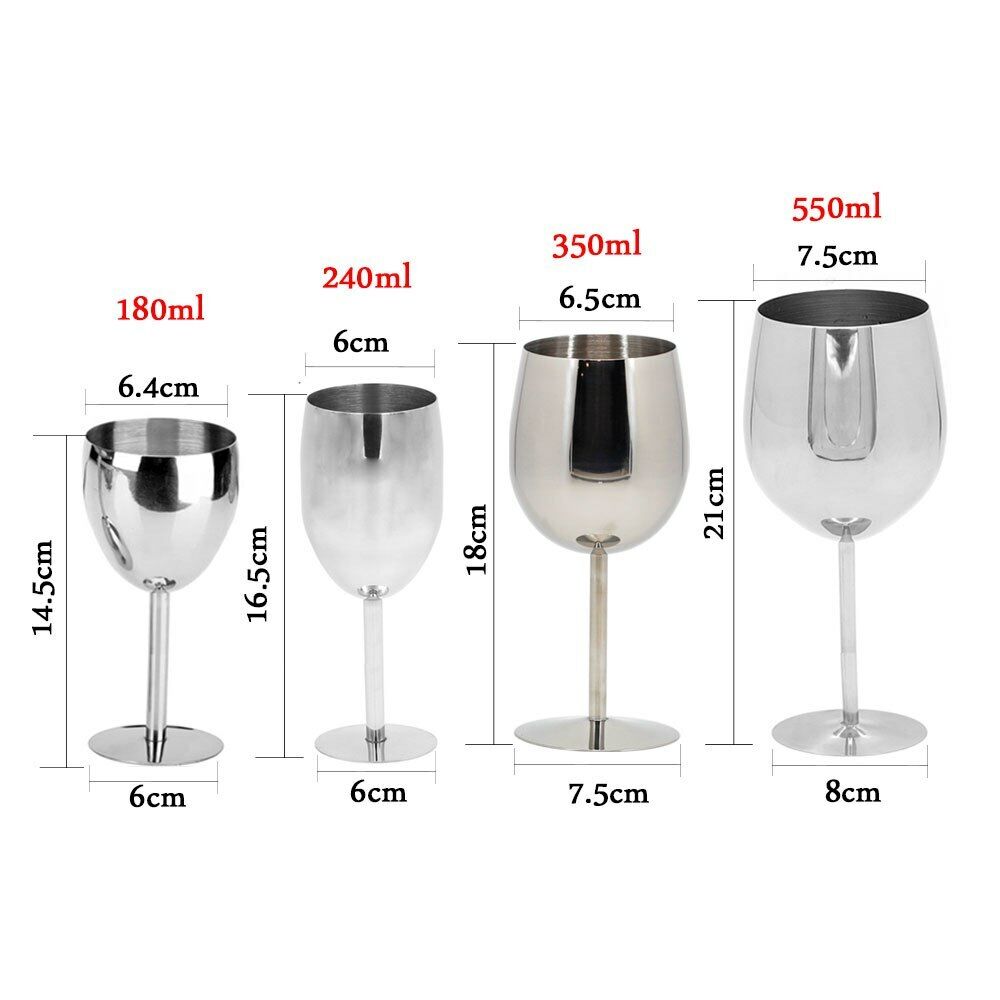 2Pcs Stainless Steel Wine Glass Bar Wine Glass Charms Alcohol Cocktail Drinkware