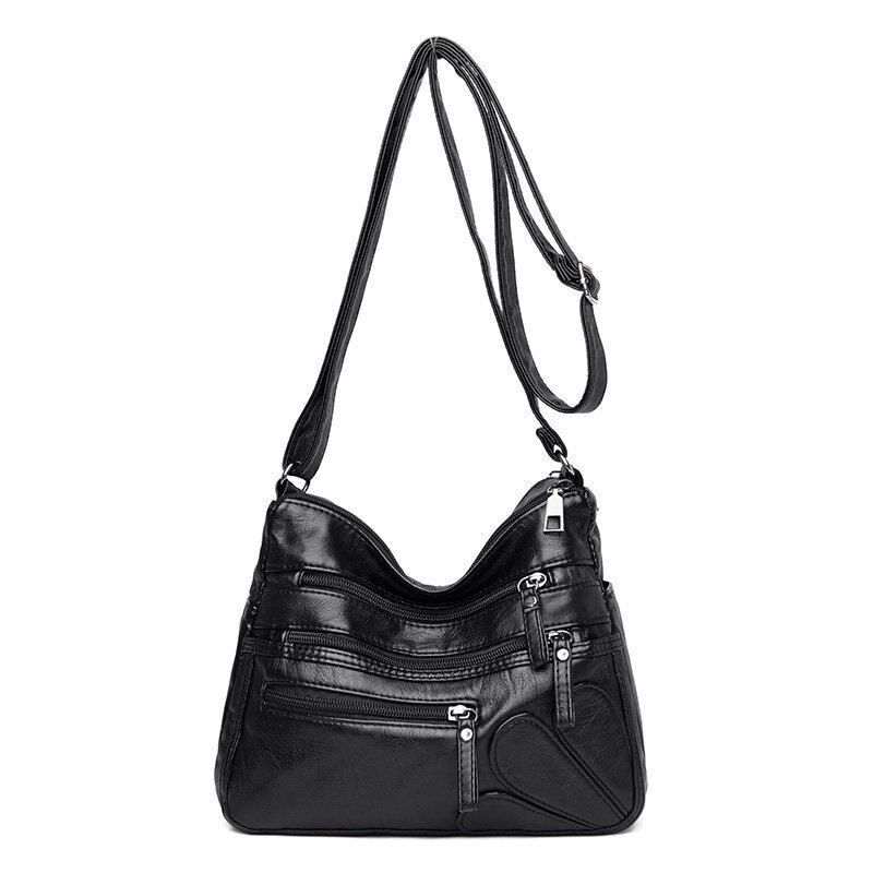 High Quality Soft Leather Shoulder Bags Multi-Layer Crossbody Bag Handbag Purse