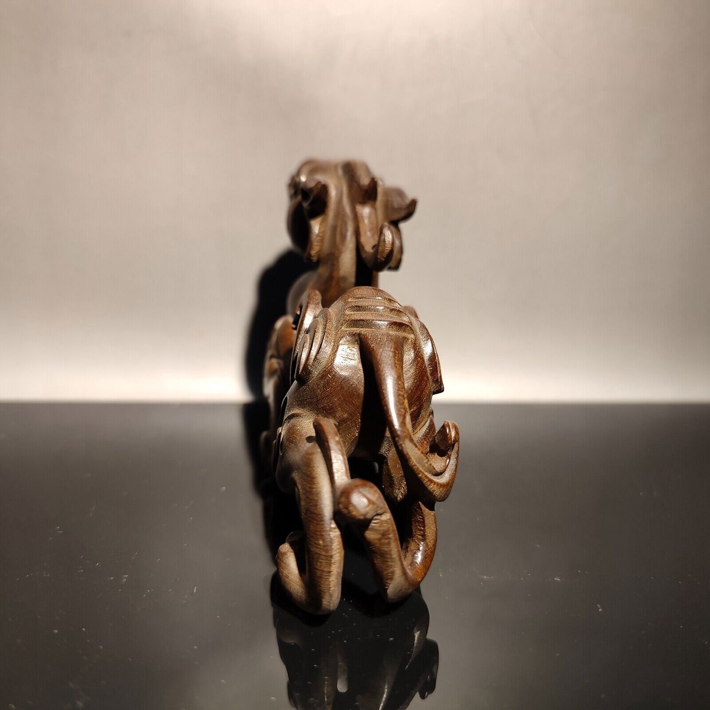 chinese wooden dragon statue wood carving antique desk decor boxwood sculpture