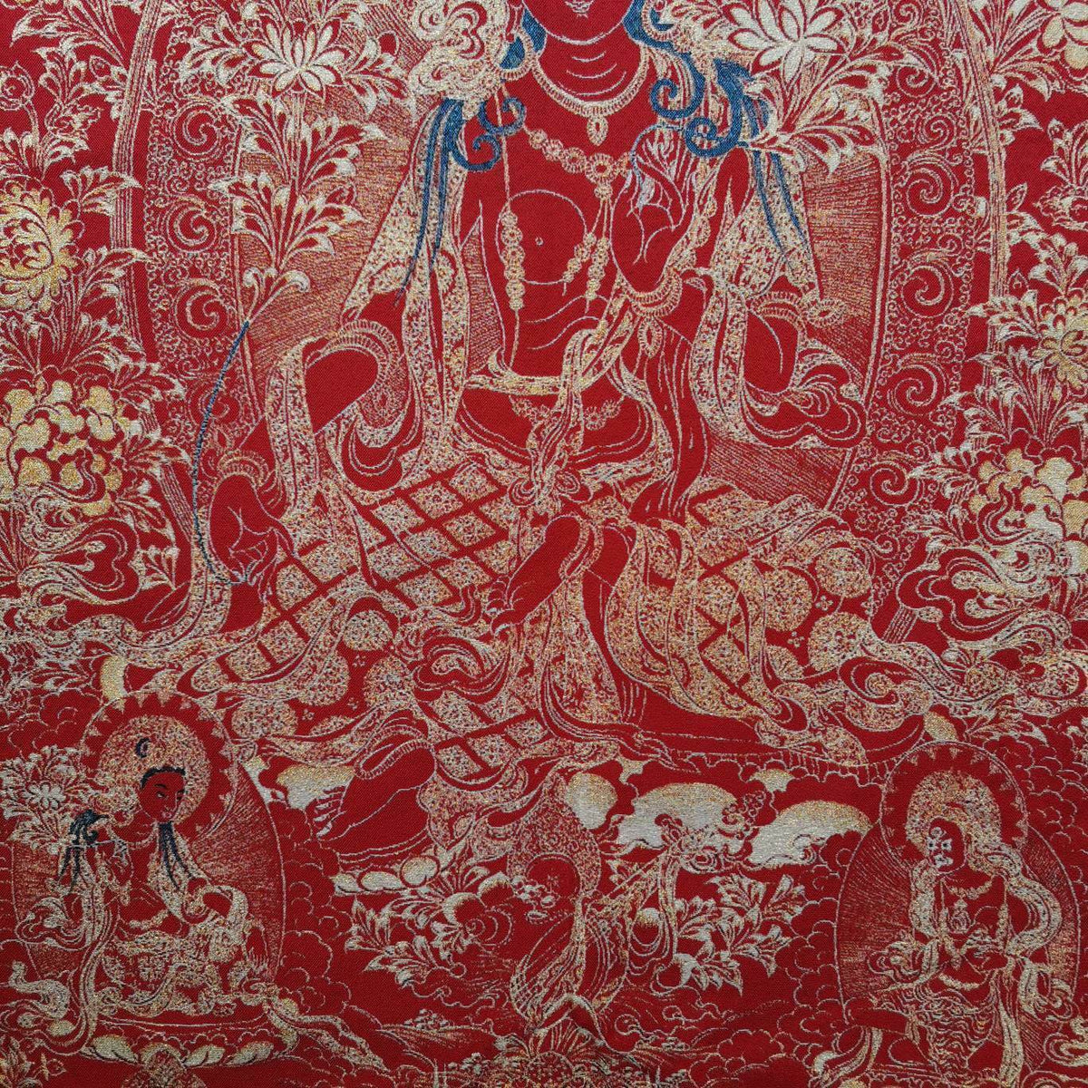 36" Tibet Tibetan Cloth Silk Red Tara Guanyin Kwan-yin Tangka Thangka Painting