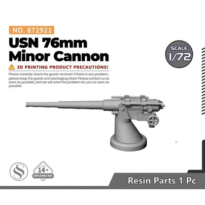 SSMODEL SS872921 1/72 Model Upgrade Parts USN 76mm Minor Cannon