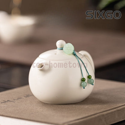 Ru Kiln Teapot Xishi Pot Single Pot Home Handmade Tea Making Kung Fu Tea Set