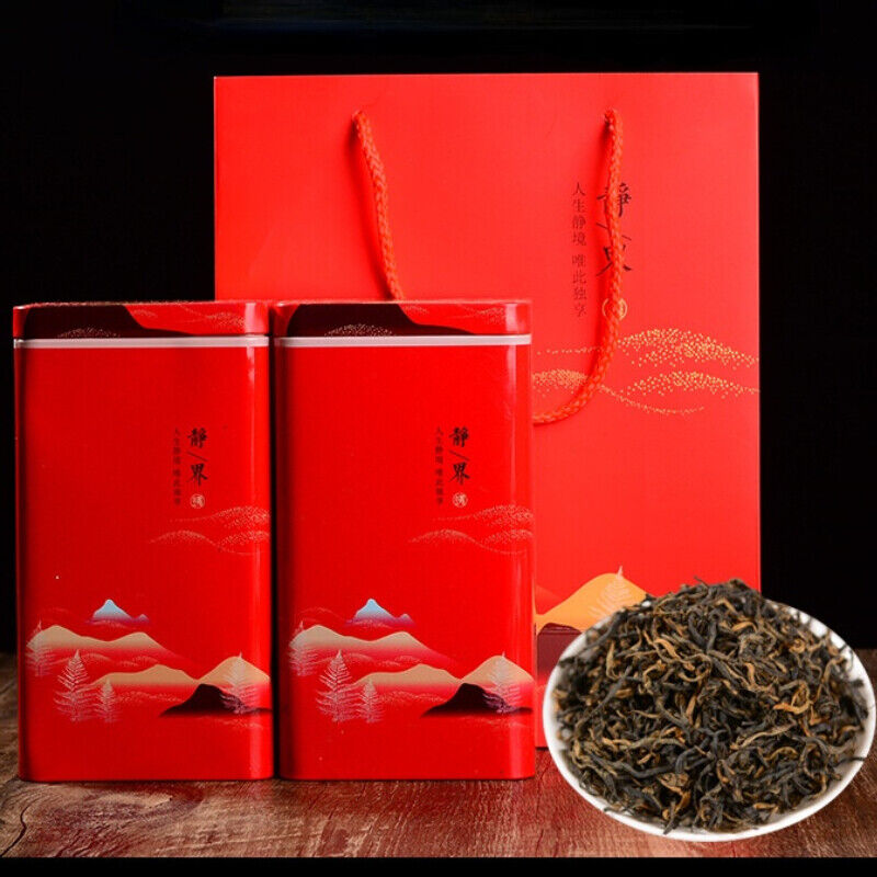 Loose Leaf Black Tea Dian Hong Tea Yunnan Golden Buds Iron Canned Gift Tea 250g