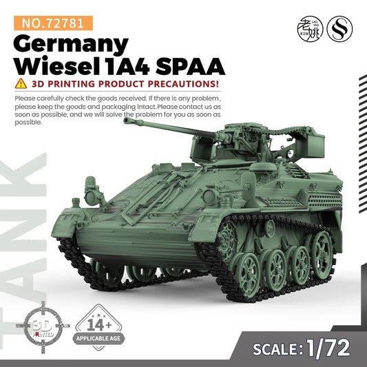SSMODEL SS72781 1/72 25mm Military Model Kit Germany Wiesel 1A4 SPAA