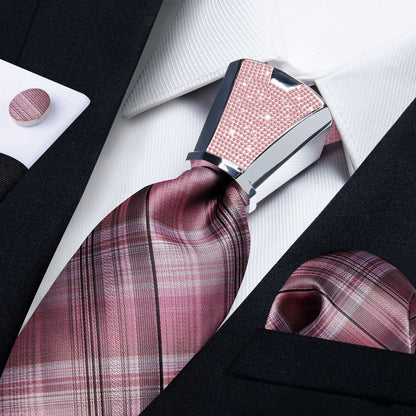 Men Necktie 3Pcs Luxury Striped Ties Cufflinks Pocket Square Wedding Accessories