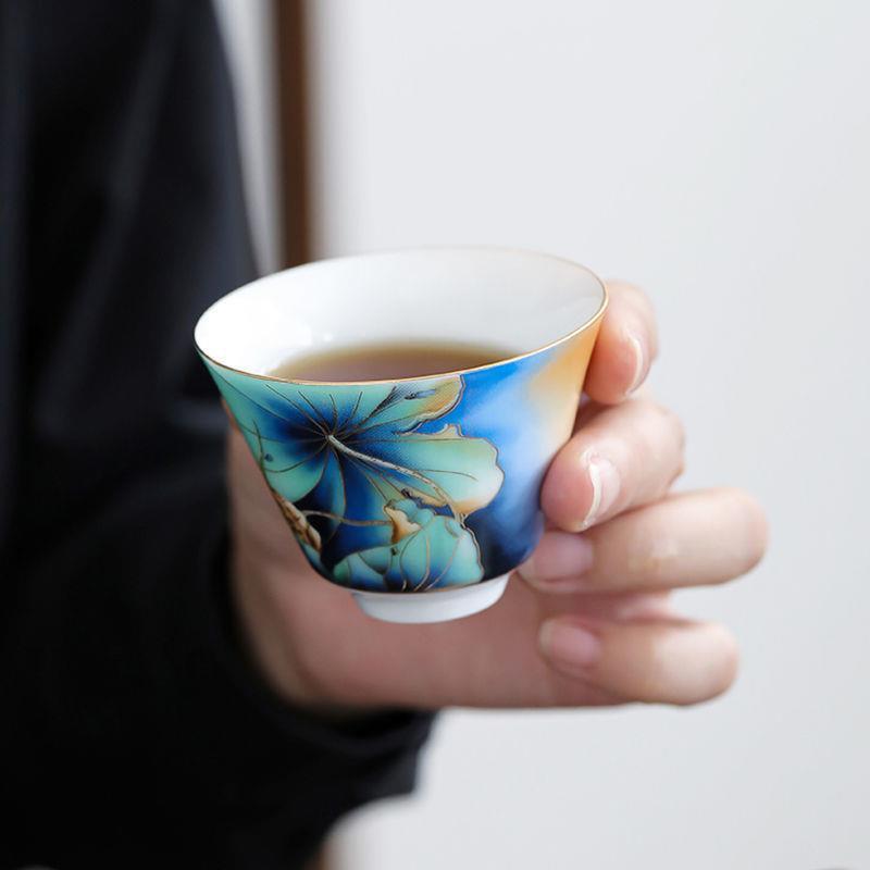 Boutique Tea Cup Porcelain Color Enamel Craft Handpainted Master Cup 60ml China
