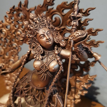 15CM Old Nepal Copper DAKINI Buddha Statue Buddhism Tantric Decoration