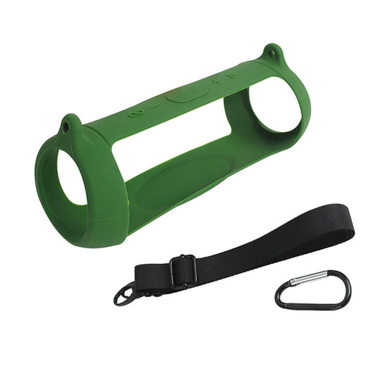 Green Silicone Cover Pad With Strap For JBL Charge 5 Bluetooth Speaker w