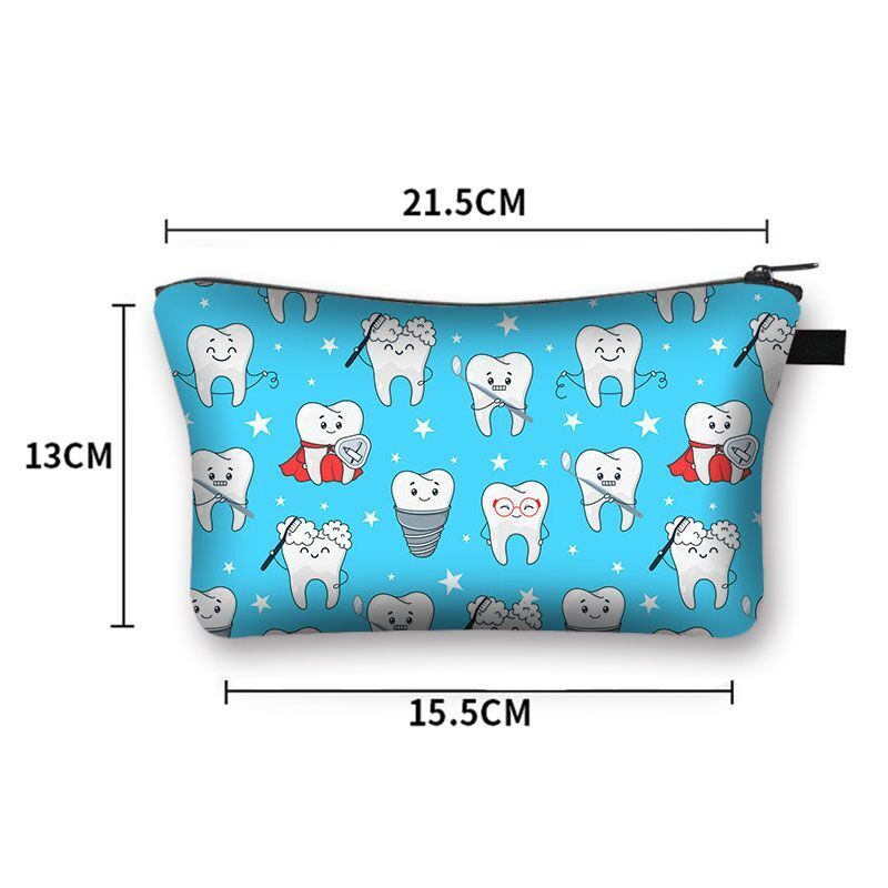 Cartoon Print Cosmetic Case Makeup Bag Organizer Travel Storage Purse 15*13*21CM