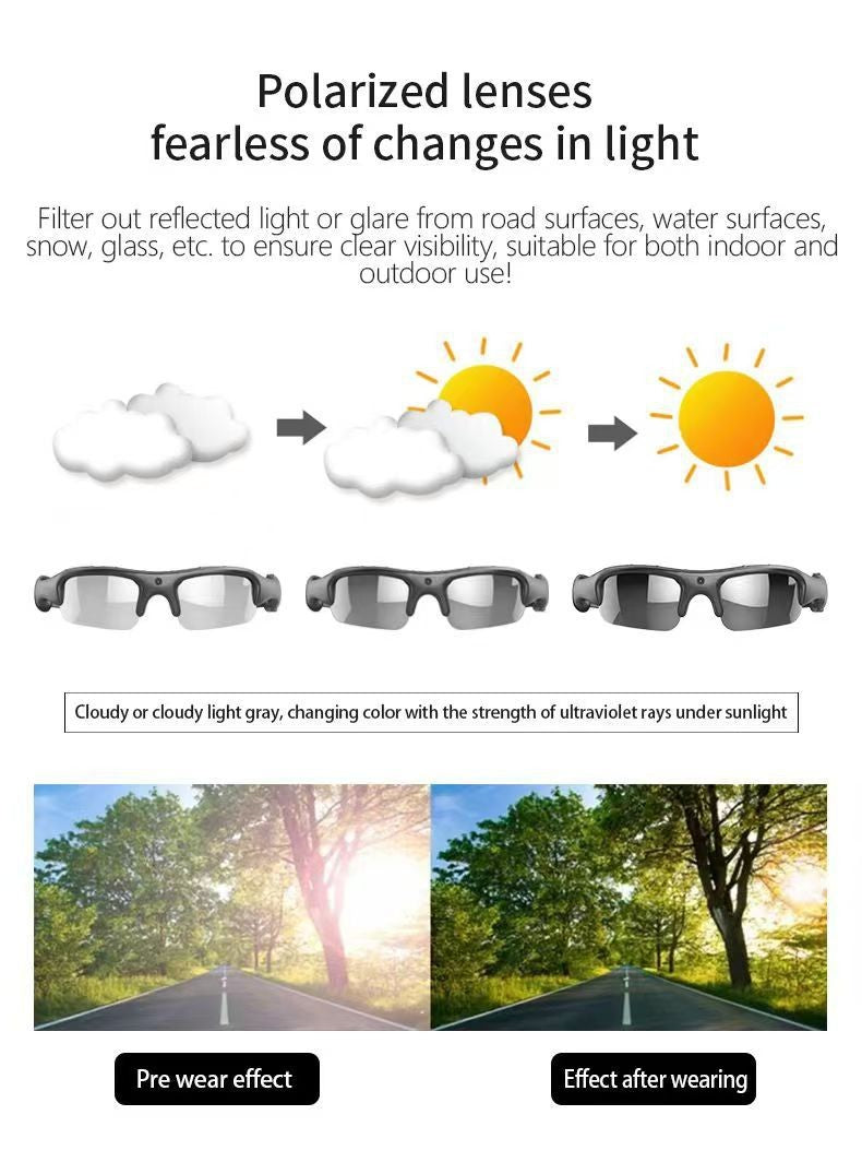 Sports glasses with WiFi, smart multifunctional camera for video recording photo