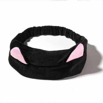 Hairbands Wash Face Women Soft Warm Coral Fleece Bow Animal Ear Hair Accessories