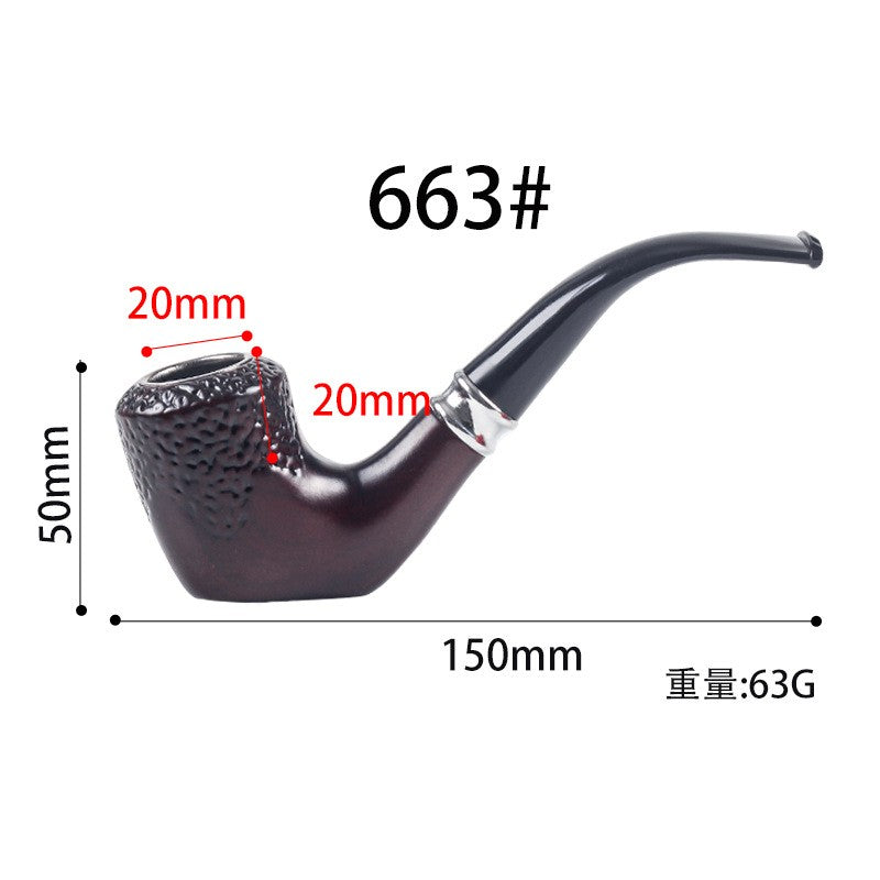 New Handmade Old Style Smoking Pipe with Filter Cleaning Metal Bowl Portable