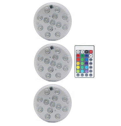 Swimming Pool Light 13 LED RGB Submersible Magnet Suction Cup Underwater Night