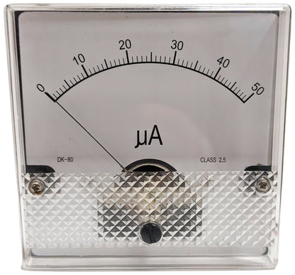 Ammeter DC 0-50µA Meter Movement, 1µA Resolution