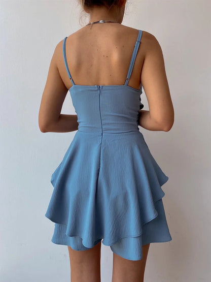 Slim Suspender Strap Sexy Rompers Summer Casual Slip Female Elegant Skirt
