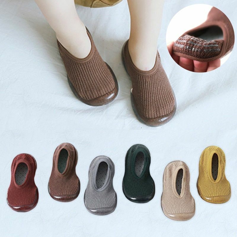 Sock Shoes Baby Boys Girls Autumn Non-slip Floor Kids Soft Rubber Toddler Knit