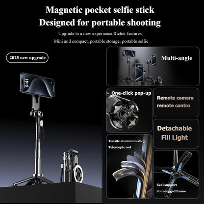 4 in 1 Multifunctional Magnetic Selfie Stick,Magsafes Tripod Stand for Iphone,36